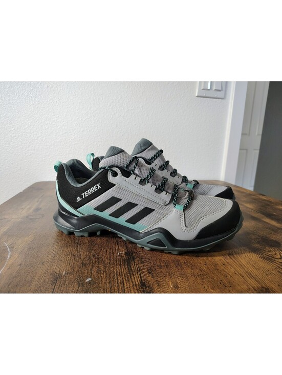 adidas Shoes - Adidas Terrex AX3 GTX Womens Hiking Shoes Size 10.5 Gray Mint Waterproof FX4684